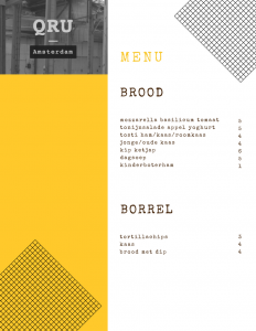 menu QRU Amsterdam